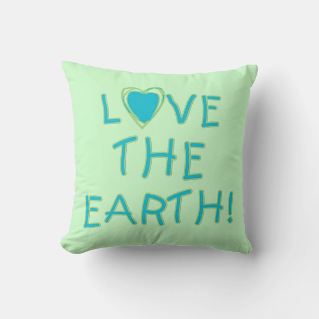 Cojín Decorativo Amar el medio ambiente terrestre (Anverso)