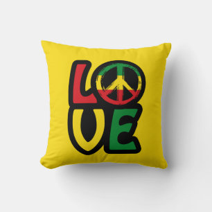 Cojín Decorativo Amar la música reggae símbolo de paz reggae