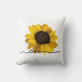 Cojín Decorativo Amar la pintura de girasol amarillo realista