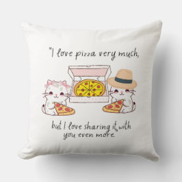 COJÍN DECORATIVO AMAR MUCHO A PIZZA, GATOS