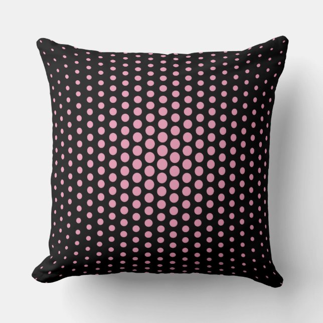 Cojín Decorativo Amaranth rosado Techno Dots Modern Black (Anverso)