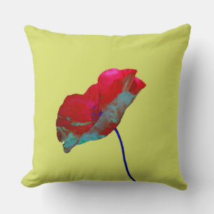 Cojín Decorativo Amarilla azul roja en verde pastel