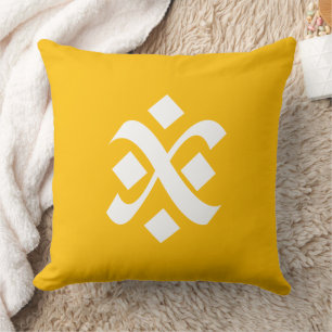Cojín Decorativo Amarillo Ámbar Uniforme Colores Boho Sólidos