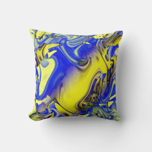 Cojín Decorativo Amarillo Azul Carbón Ornato Arte Mediterráneo Aspe