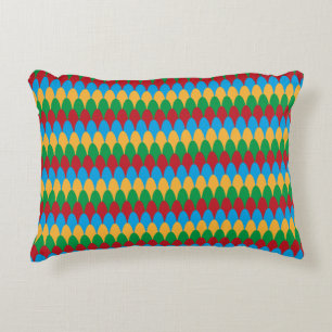 Cojín Decorativo Amarillo Azul Verde y Rojo Geométrico Veneras
