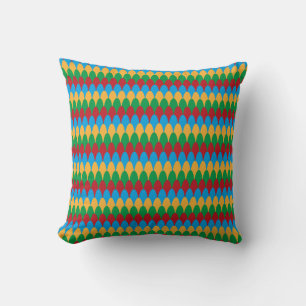 Cojín Decorativo Amarillo Azul Verde y Rojo Geométrico Veneras