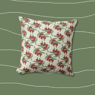 Cojín decorativo amarillo claro con un patrón de o