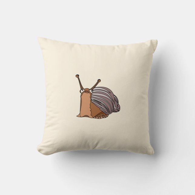 Cojín decorativo amarillo con feliz caracol elegir (Anverso)