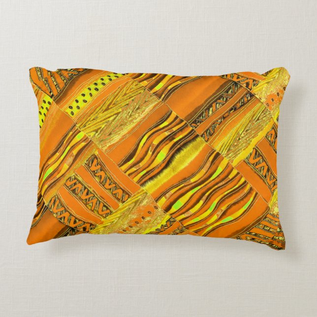 Cojín Decorativo Amarillo de Kente (Reverso)