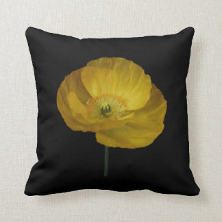 Cojín decorativo amarillo de la amapola