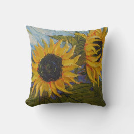 Cojín decorativo amarillo de los girasoles