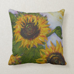 Cojín decorativo amarillo de los girasoles