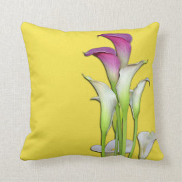 Cojín Decorativo Amarillo del ramo de la cala