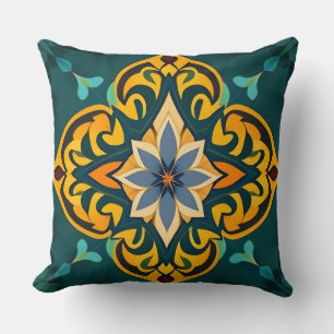 Cojín decorativo amarillo floral