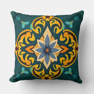 Cojín decorativo amarillo floral