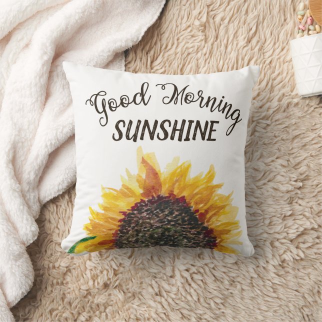 Cojín Decorativo Amarillo Girasol Blanco Buenos días Sunshine (Manta)