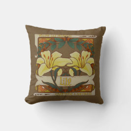 Cojín Decorativo Amarillo Lily Vintage Flores Gratitud Felicidad