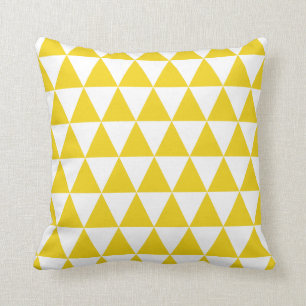 Cojín decorativo amarillo limón de los triángul
