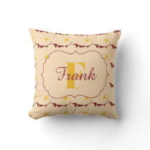Cojín decorativo amarillo lindo del nombre del