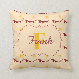Cojín decorativo amarillo lindo del nombre del