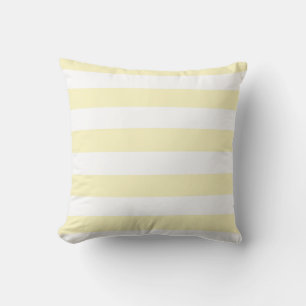 Cojín Decorativo Amarillo Mantequilla y Rayas Blancas