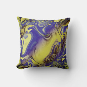 Cojín Decorativo Amarillo Morado Carbón Ornato Aspecto Mediterráneo