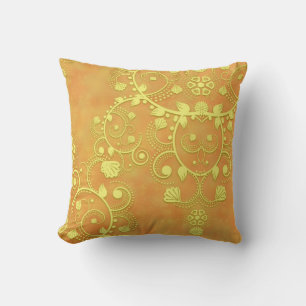 Cojín Decorativo Amarillo Mostaza Damask Floral