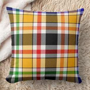 Cojín Decorativo Amarillo Multicolor Flannel Tartán