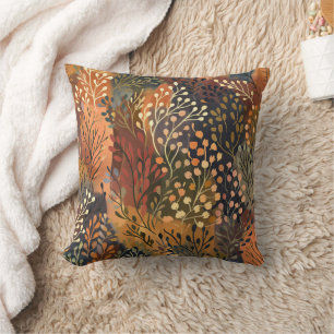 Cojín Decorativo Amarillo Naranja Botánico Floral Hoja