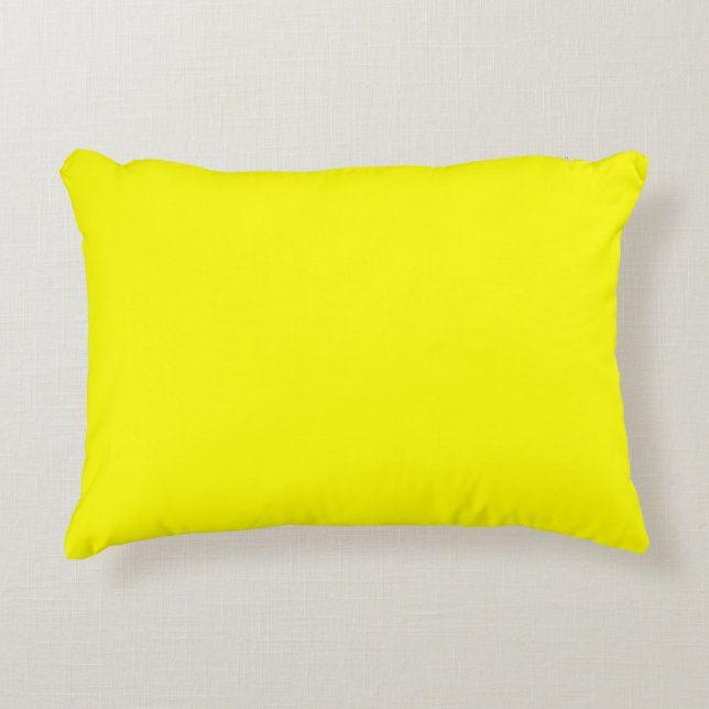Cojín Decorativo Amarillo Neón Color Sólido (Anverso)