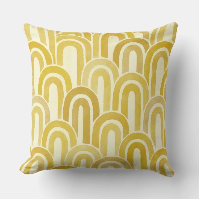 Cojín Decorativo amarillo retro moderno (Anverso)