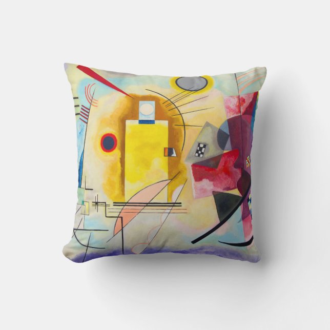 Cojín Decorativo Amarillo-Rojo-Azul de Kandinsky (Anverso)