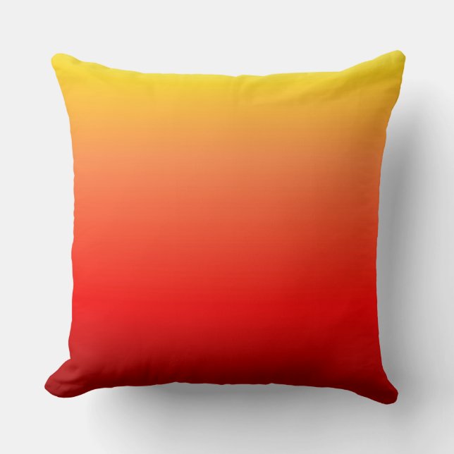 Cojín decorativo amarillo rojo de Ombre (Anverso)
