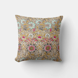 Cojín Decorativo Amarillo rosa vintage Corncockle de William Morris
