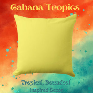 Cojín decorativo amarillo sólido
