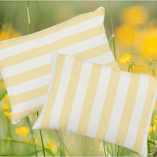 Cojín Decorativo Amarillo soñador con raya blanca