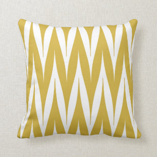 Cojín Decorativo Amarillo tribal de la mostaza del modelo del punto