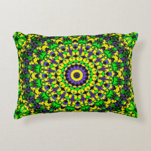 Cojín Decorativo Amarillo, verde, morado Mandala