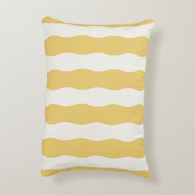 Cojín Decorativo Amarillo y blanco Acogedor (Atrás (Vertical))