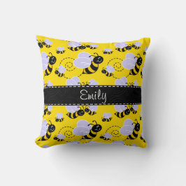 Cojín Decorativo Amarillo y negro manosee la abeja