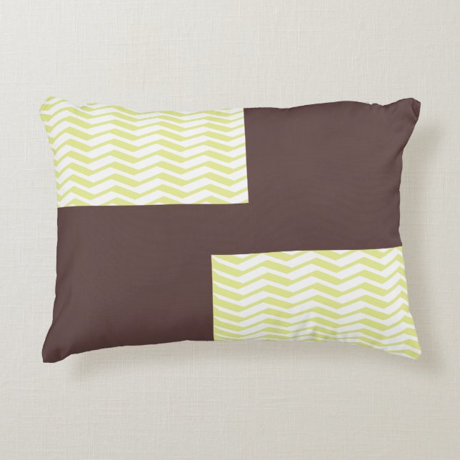 Cojín Decorativo amarillo zigzag (Anverso)