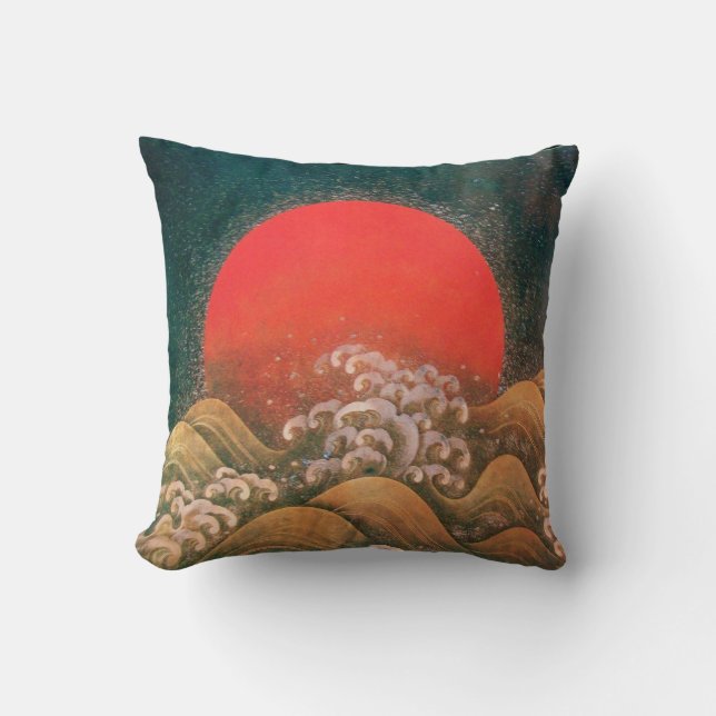 Cojín Decorativo AMATERASU, SUN GODDESS rojo, negro marrón (Anverso)