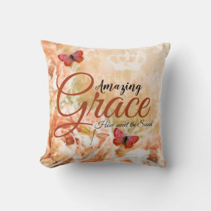 Cojín Decorativo Amazing Grace Suave floral a color melocotón 