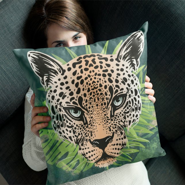 Cojín Decorativo Amazonía tropical jaguar (Subido por el creador)