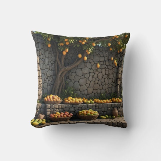 Cojín Decorativo ambiente de mango de Jamaica (Anverso)