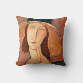 Cojín Decorativo Amedeo Modigliani - Jeanne Hebuterne en gran Gorra