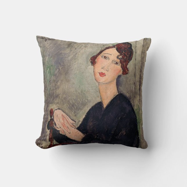 Cojín Decorativo Amedeo Modigliani - Retrato de Dedie Hayden (Anverso)