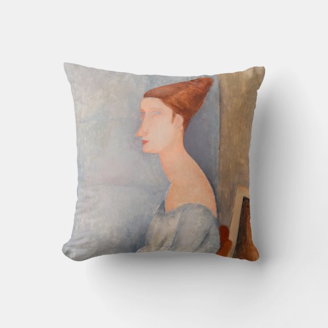 Cojín Decorativo Amedeo Modigliani - Retrato Jeanne Hebuterne #3 (Anverso)