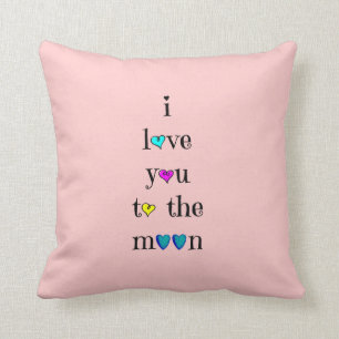 Cojín Decorativo Ámele a la luna…. y trasero (aguamarina en rosa)