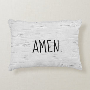 Cojín Decorativo AMEN Texto Sobre El Pilar De Acento Del Árbol De